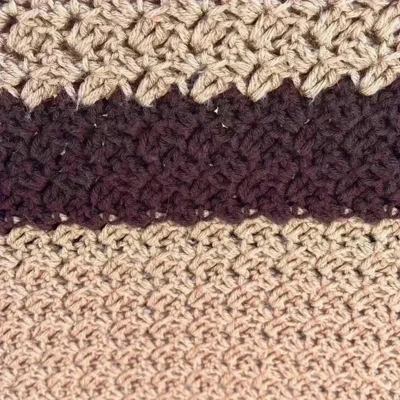 Brown and tan afghan. Great detail. - Picture 2 of 6